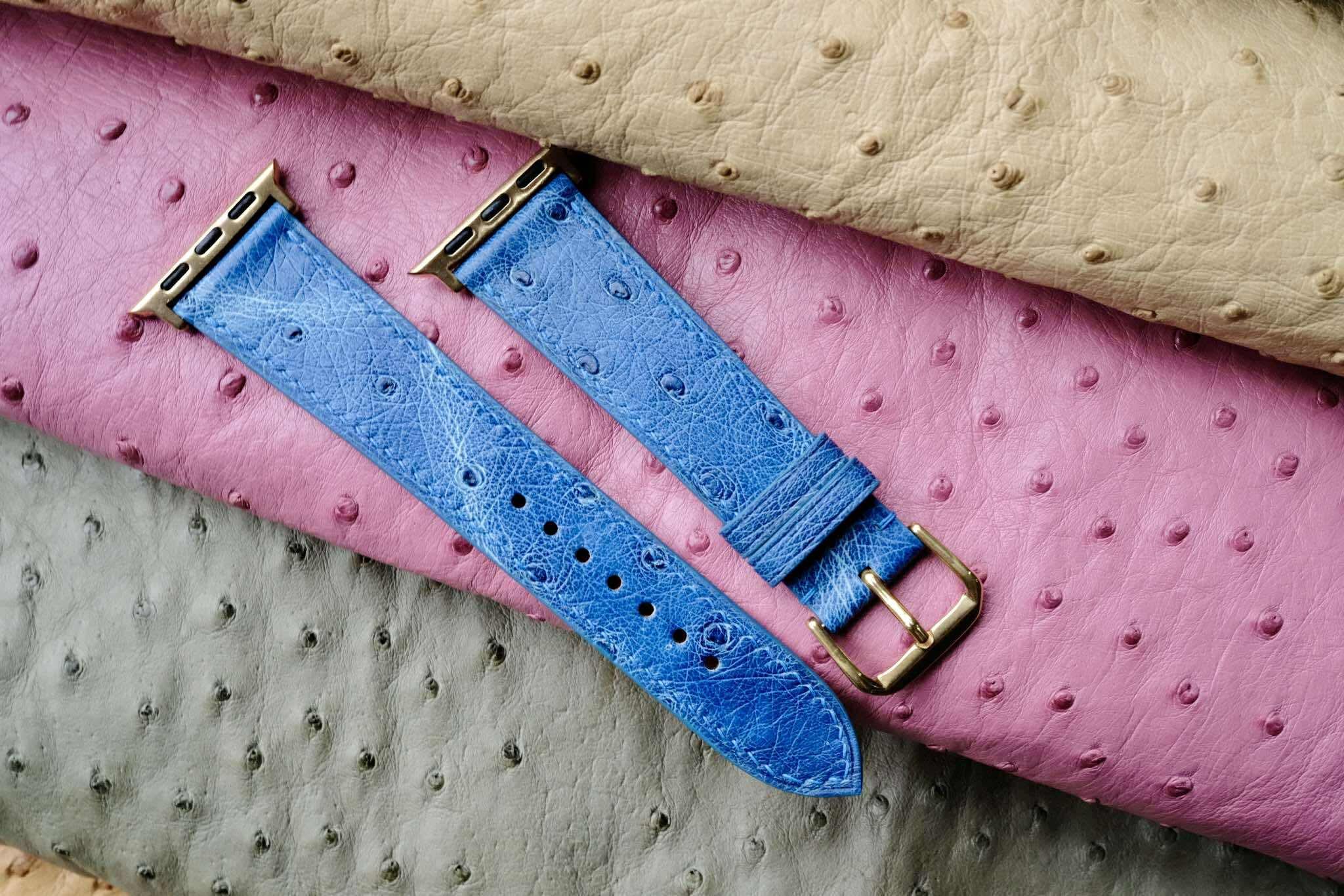 高級革時計ベルトKlein karoo オーストリッチ革時計ベルトアップルウォッチ時計バンド1枚目の画像